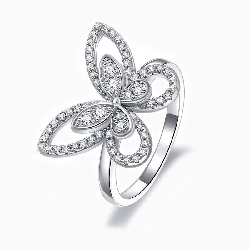 Delicate Butterfly Band Silver / 5