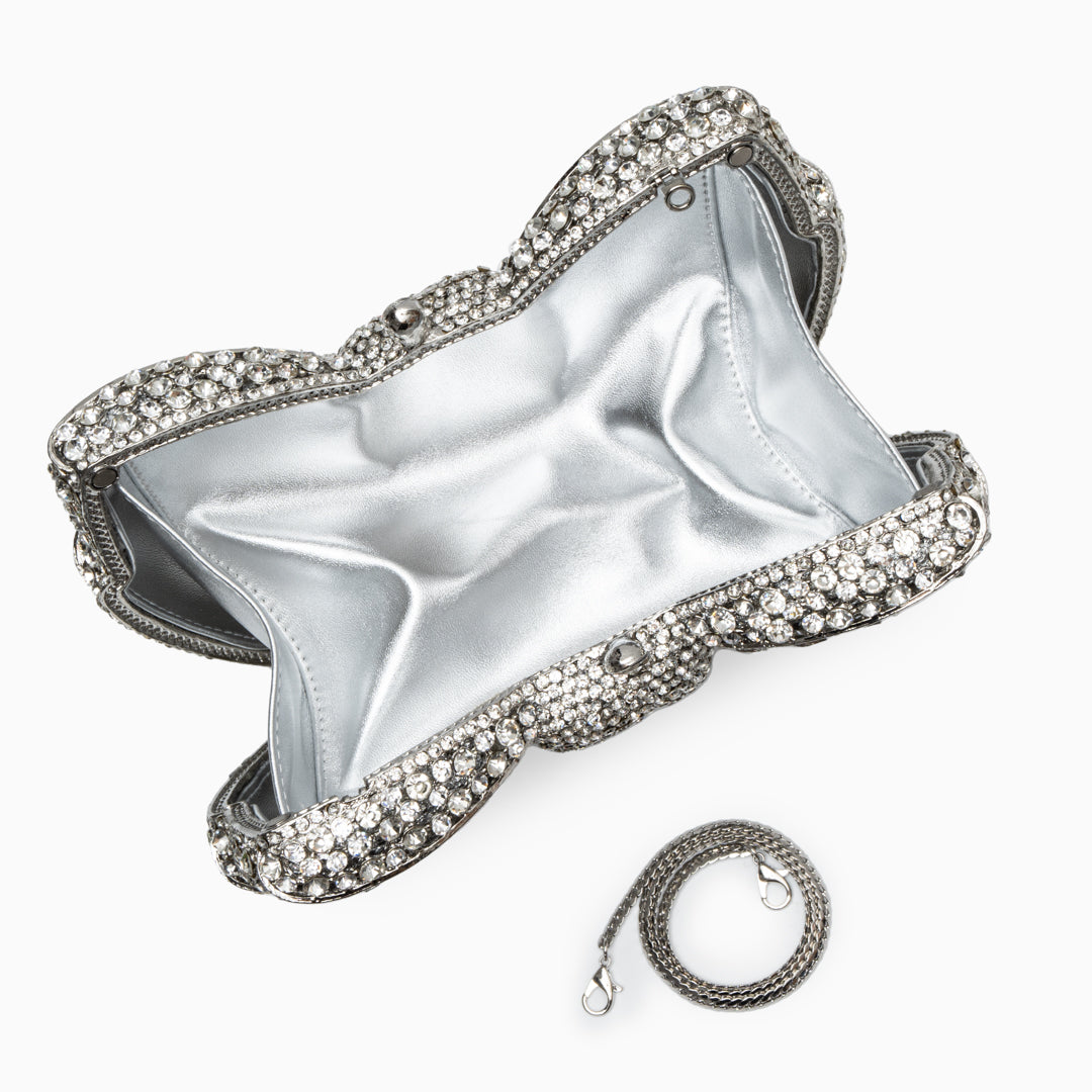 Isabella Silver Clutch Bag
