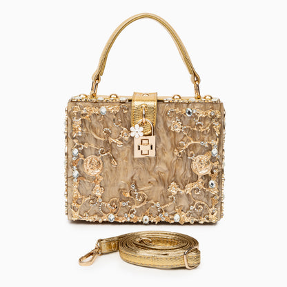Gold Acrylic Box Handbag
