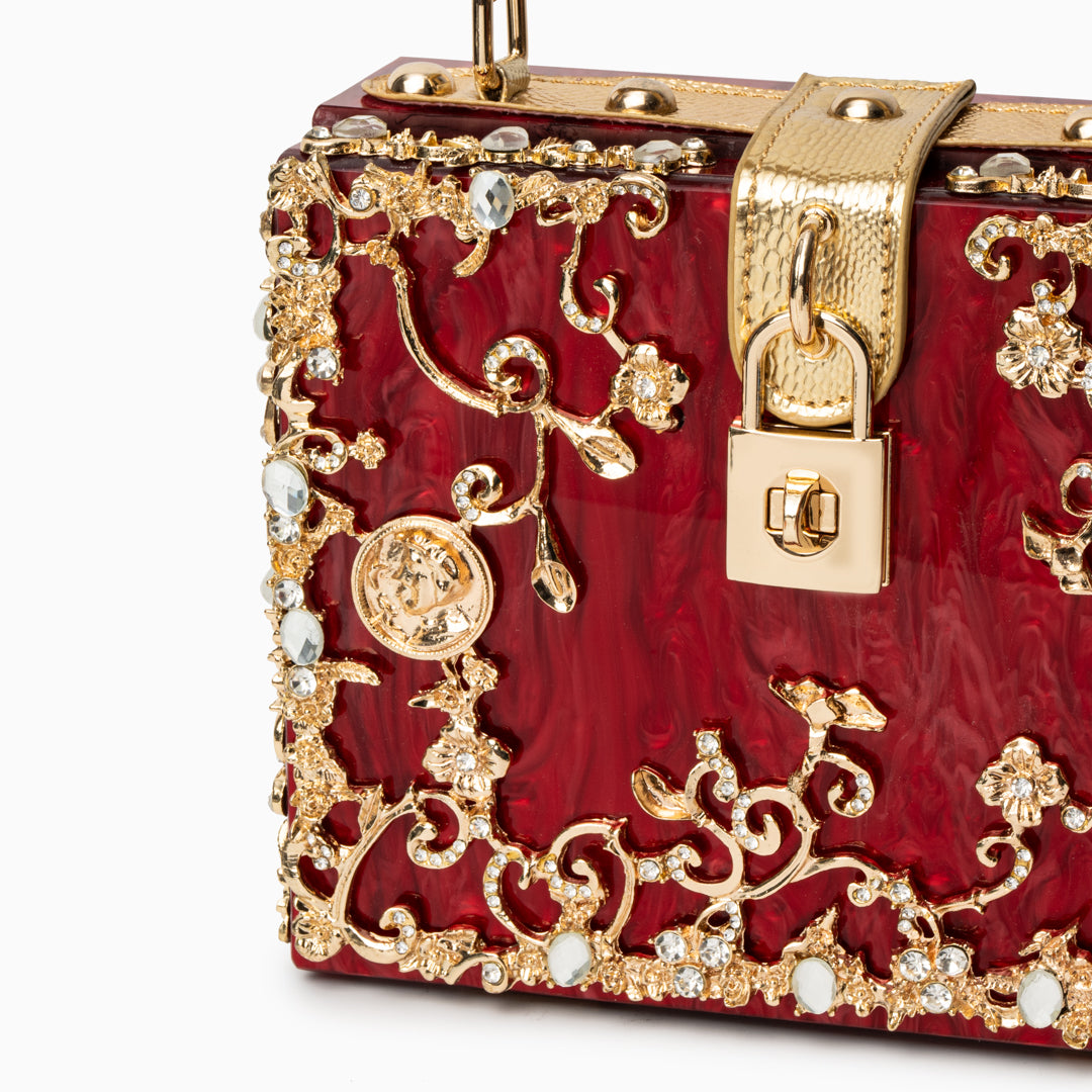Red Acrylic Box Handbag