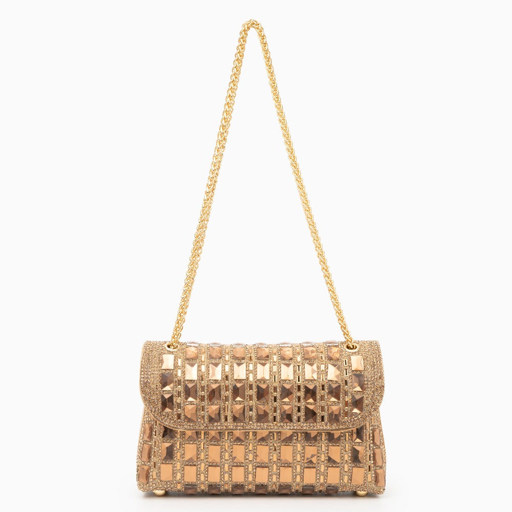 Ayesha Clutch Bag With Gemstones