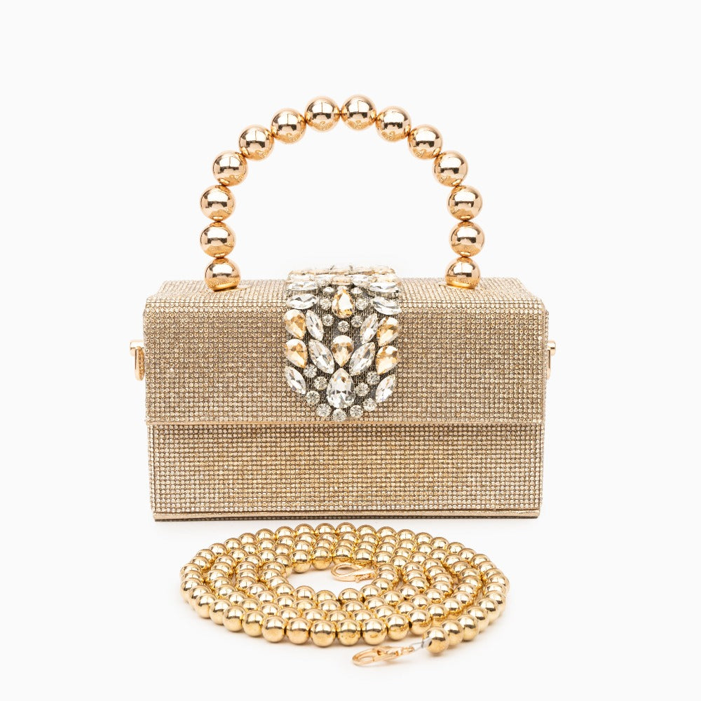 Rhinestone Embellished Handbag By Anisha