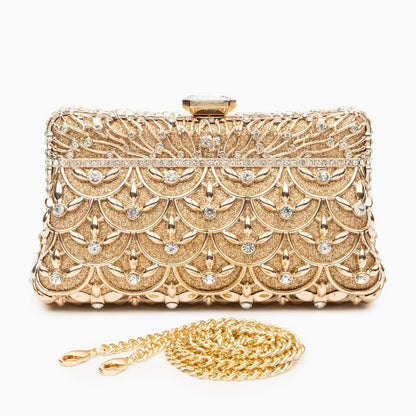Rhinestone-Embellished Clutch By Angelina Gold