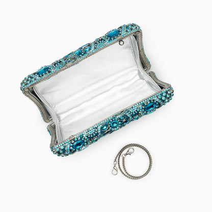 Rhinestone-Embellished Venus Clutch Bag