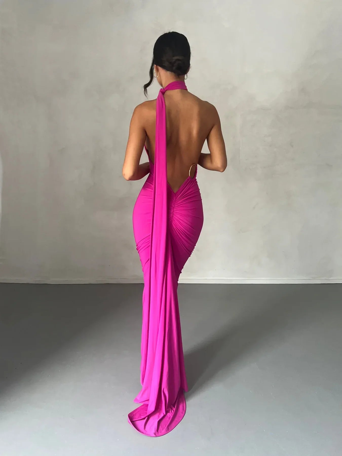 Galadriel Backless Gown Dress S / Fuchsia