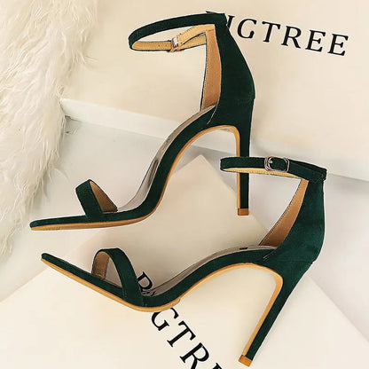 Suede Hollow High Heel Stiletto Sandals For Women