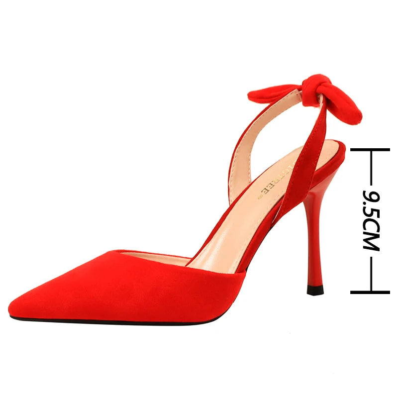 Omen Sandals Suede Women Shoes Stiletto Heeled Summer High Heels
