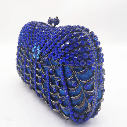 Blue Rhinestones Clutch Bag By Alyssa