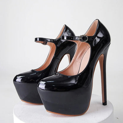 Red High Heels Platform Pumps For Women - 17Cm