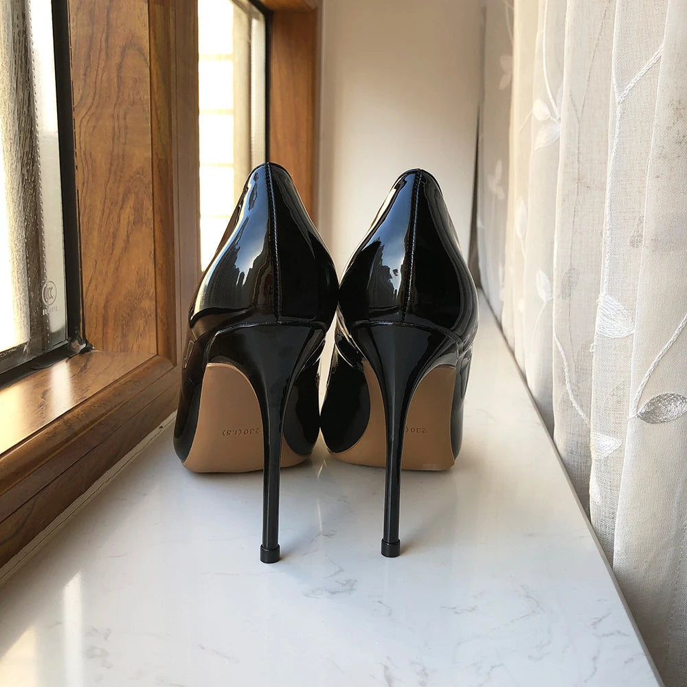 Black Patent Pointy Toe High Heel Shoes