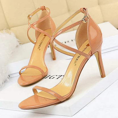 Buckle Strap High Heels Sandals Stiletto 11Cm Sexy Party Shoes For Women