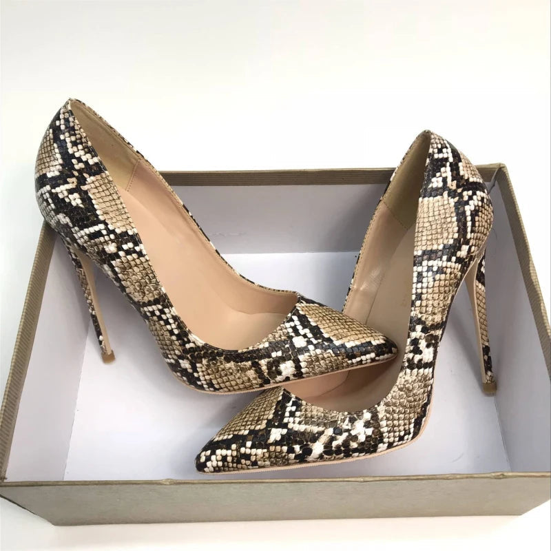 Python Pattern Women Sexy Pointy Toe Stiletto High Heels