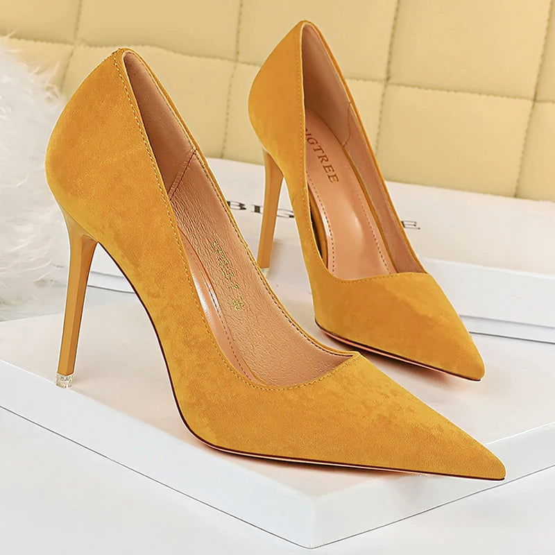 Suede Pumps High Heels Fashion Sexy Party Stiletto Ladies Shoes Women