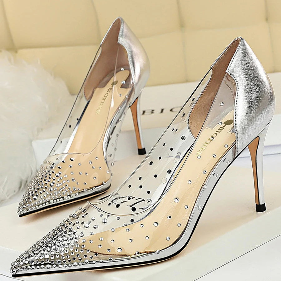 Transparent Stiletto Wedding Shoes For Women