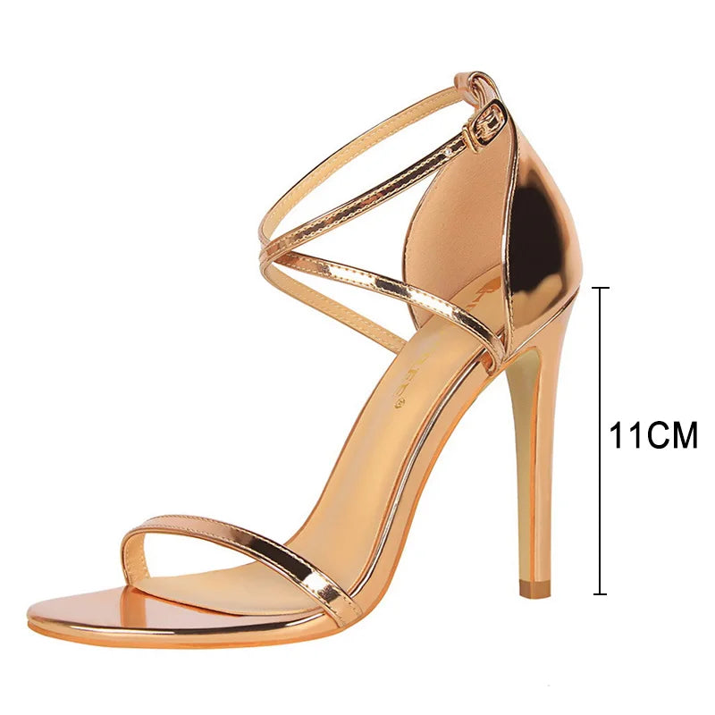 Buckle Strap High Heels Sandals Stiletto 11Cm Sexy Party Shoes For Women