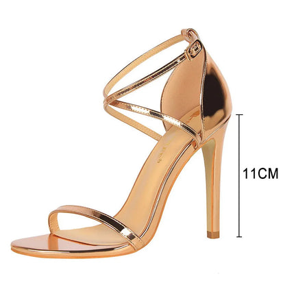 Buckle Strap High Heels Sandals Stiletto 11Cm Sexy Party Shoes For Women