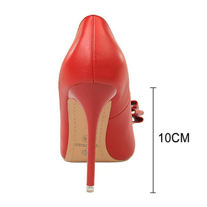 Bow-Knot Pumps High Heels Fashion Stiletto Shoes For Women