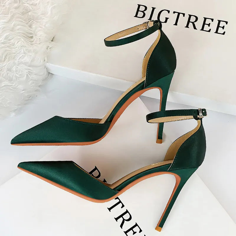 Green Blue Women Pumps High Heels Office Shoes Fashion Sexy