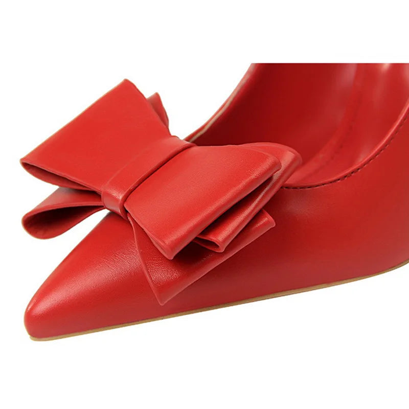 Bow-Knot Pumps High Heels Fashion Stiletto Shoes For Women