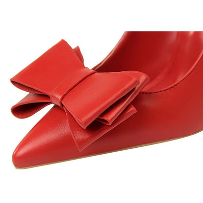 Bow-Knot Pumps High Heels Fashion Stiletto Shoes For Women