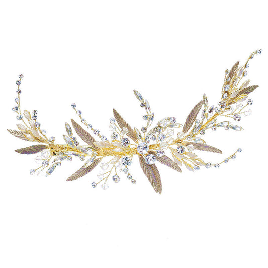 Handmade Wedding Hair Comb With Austrian Crystals In Light Gold By Camilla