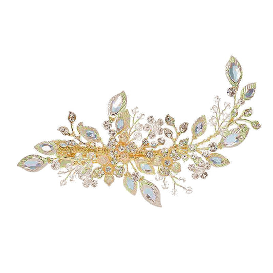 Thea Gold Crystal Wedding Hair Comb Clip