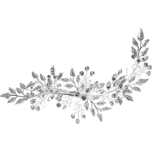 Leroy Handmade Wedding Hair Comb Clip With Silver Austrian Crystals