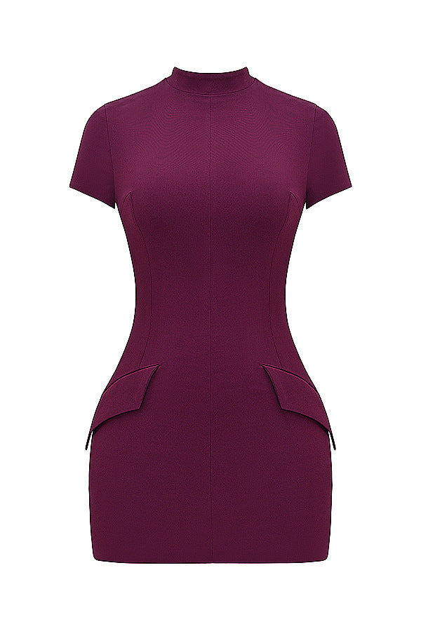 Margaux Linen Sheath Dress Wine Red / L