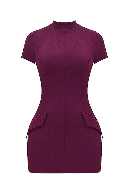 Margaux Linen Sheath Dress Wine Red / L