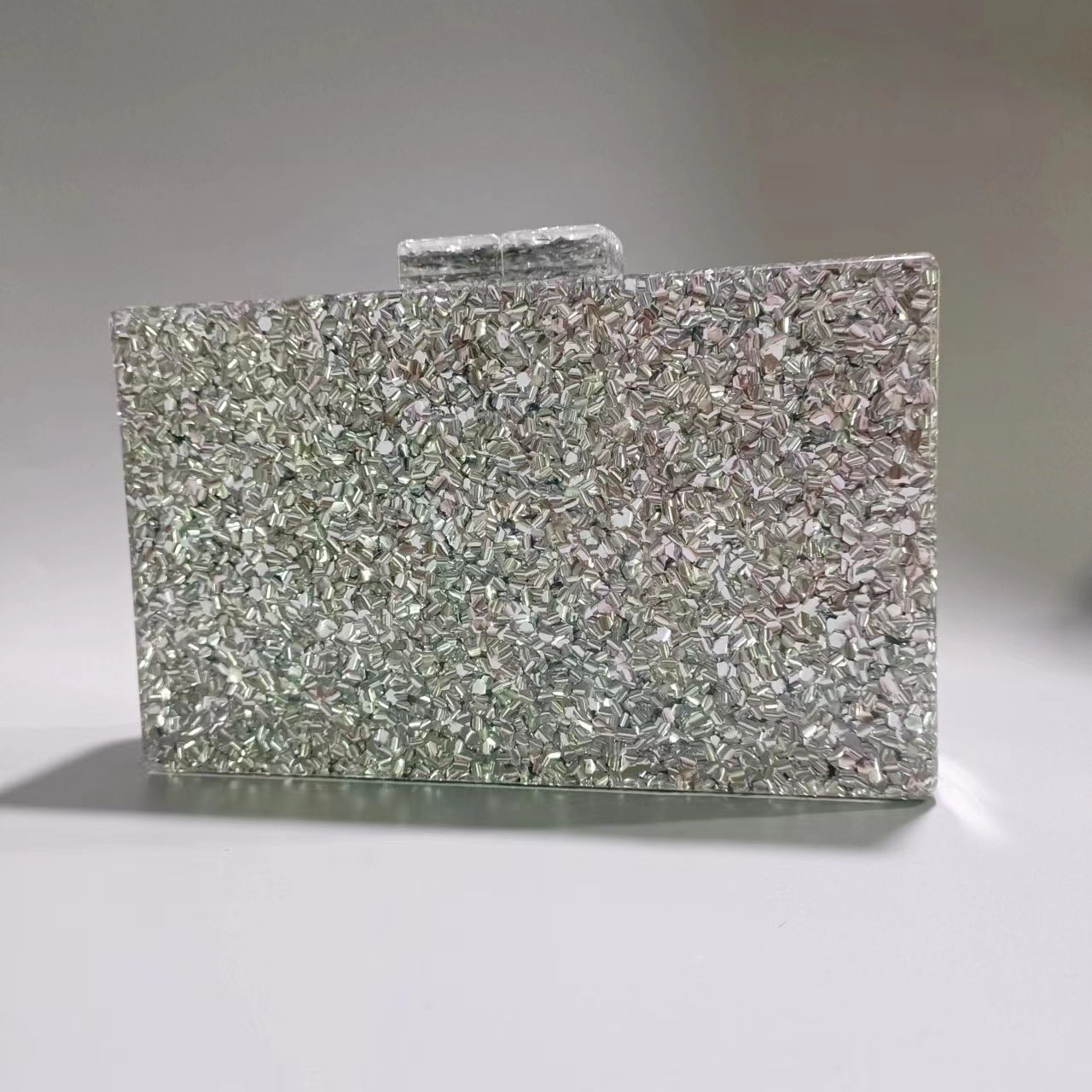 Sequined Acrylic Clutch Bag By Denise Silver