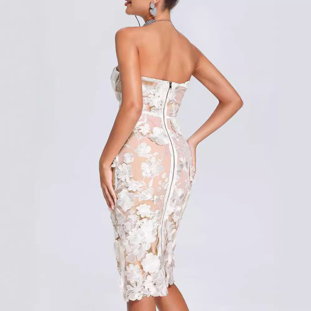 Floral Lace Midi Dress