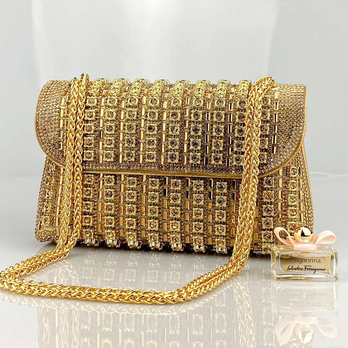 Chantal Clutch Bag With Diamond Detail