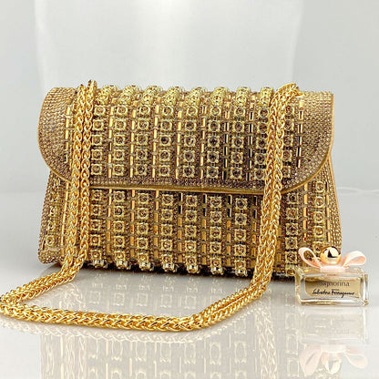 Chantal Clutch Bag With Diamond Detail