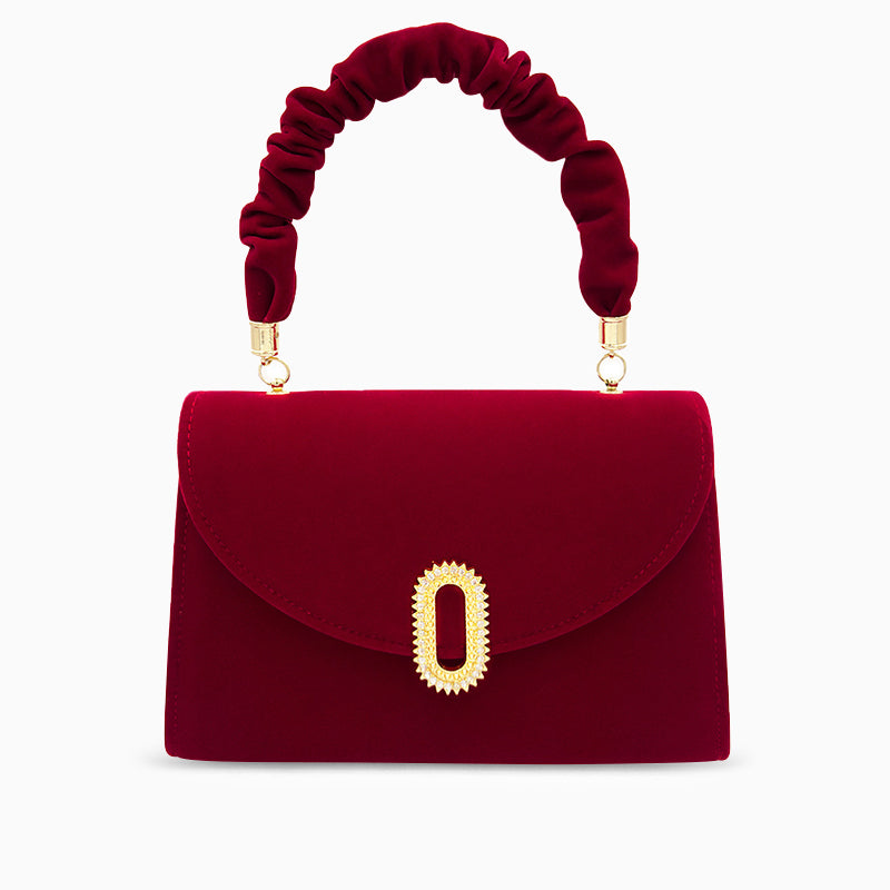 Red Velvet Handbag By Priscilla