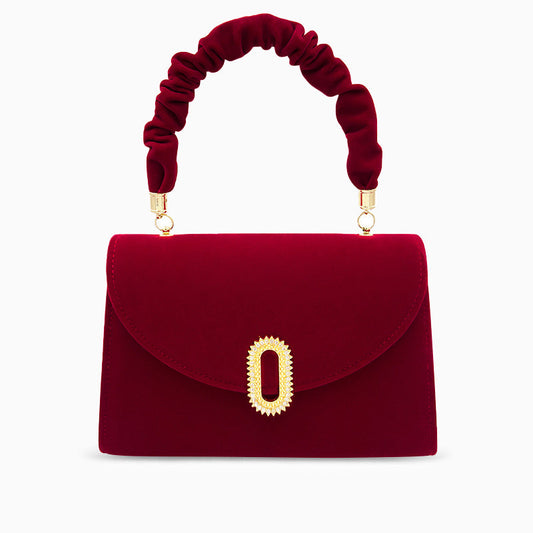 Red Velvet Handbag By Priscilla