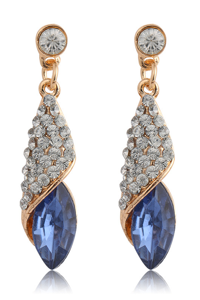 Dangle Earrings With Crystal Accents Purple