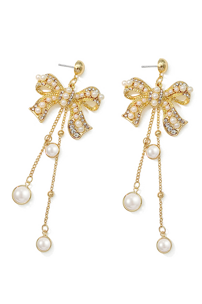 Bow Design Drop Earrings