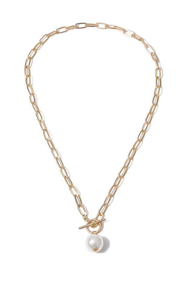 Pearl Pendant Necklace On Chain Gold