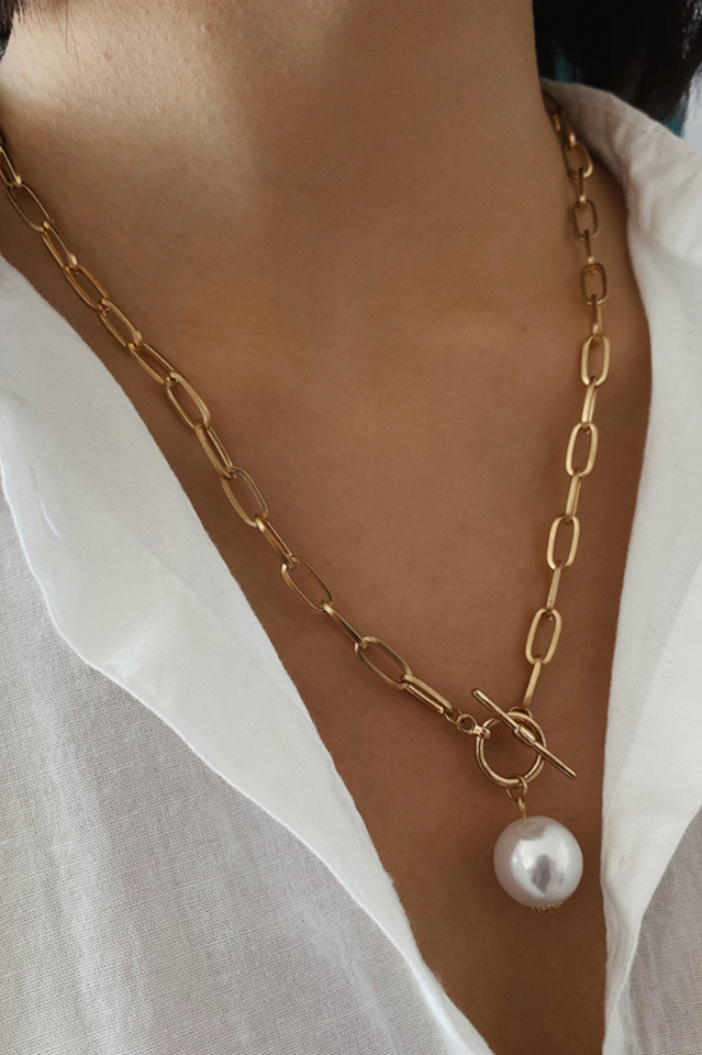 Pearl Pendant Necklace On Chain