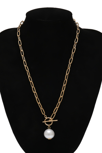 Pearl Pendant Necklace On Chain