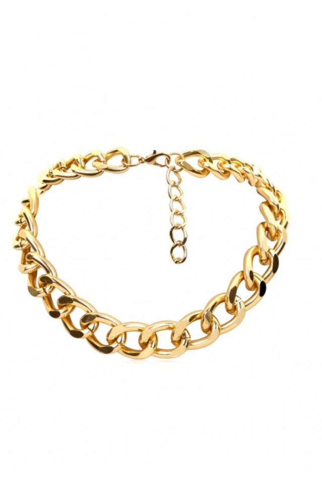 Link Chain Collarbone Necklace Gold
