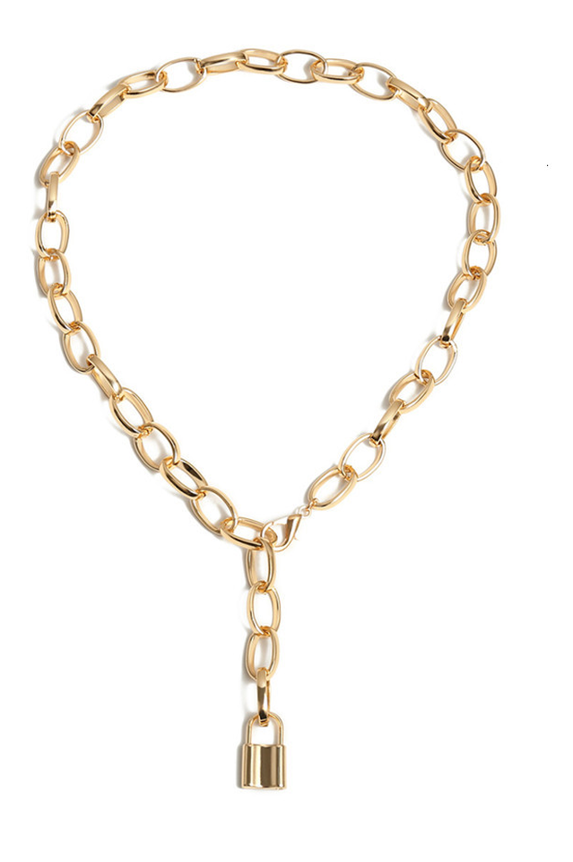 Lock Pendant Necklace with Link Chain – BioBeautify