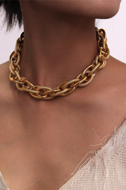 Punk Style Lock Choker Necklace