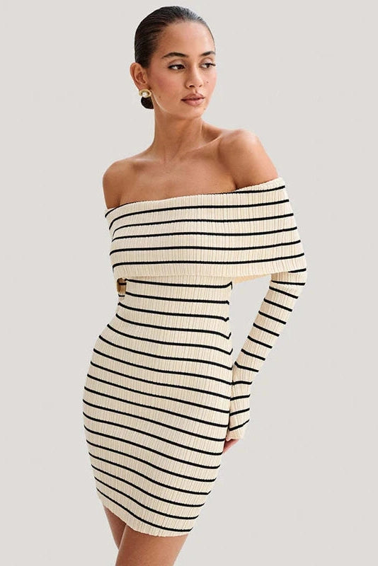 Strapless Long Sleeve Slim Fit Mini Dress