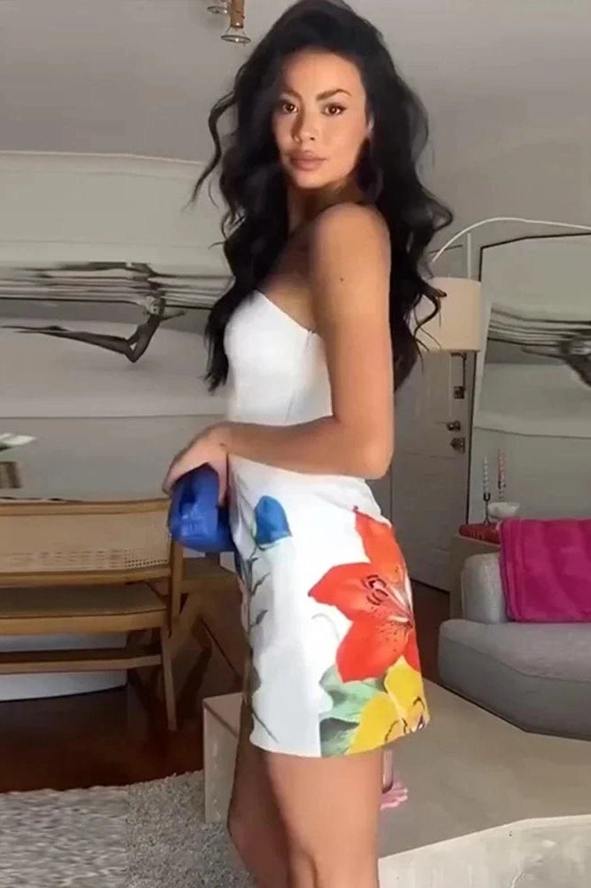 Strapless Sleeveless Slim Fit Mini Dress