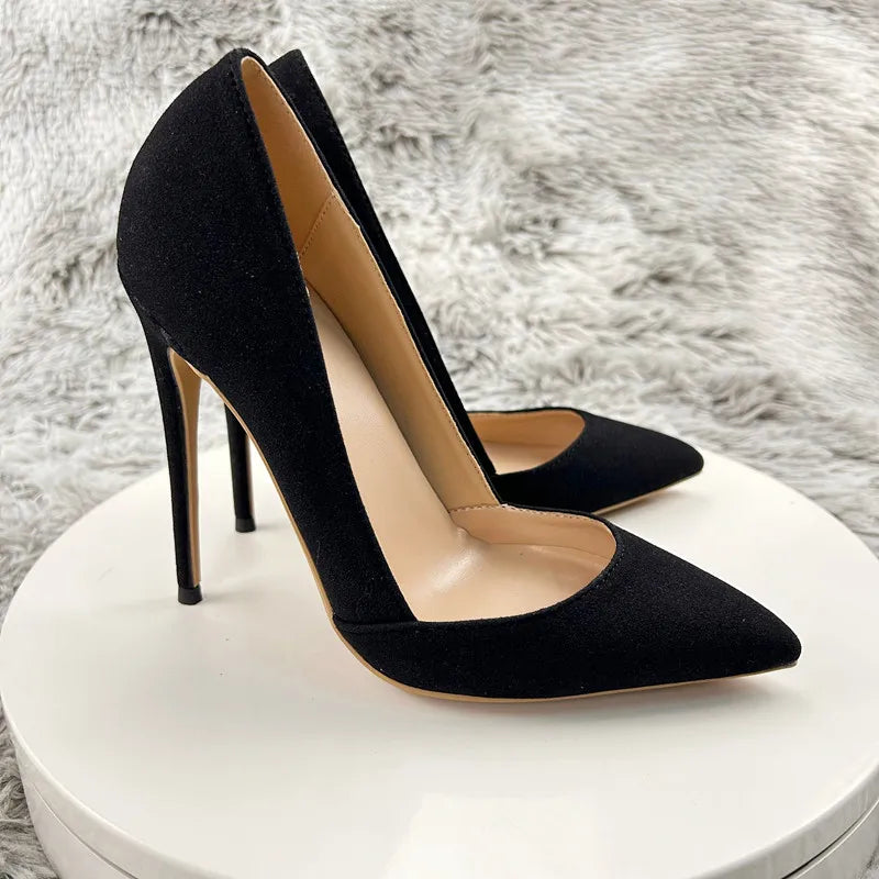 Flock Pointy Toe High Heels For Sexy Women