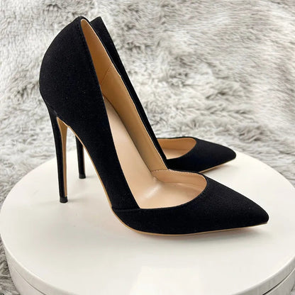 Flock Pointy Toe High Heels For Sexy Women