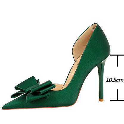 Bowknot Women Pumps High Heels Sexy Party Stilettos Office Shoes