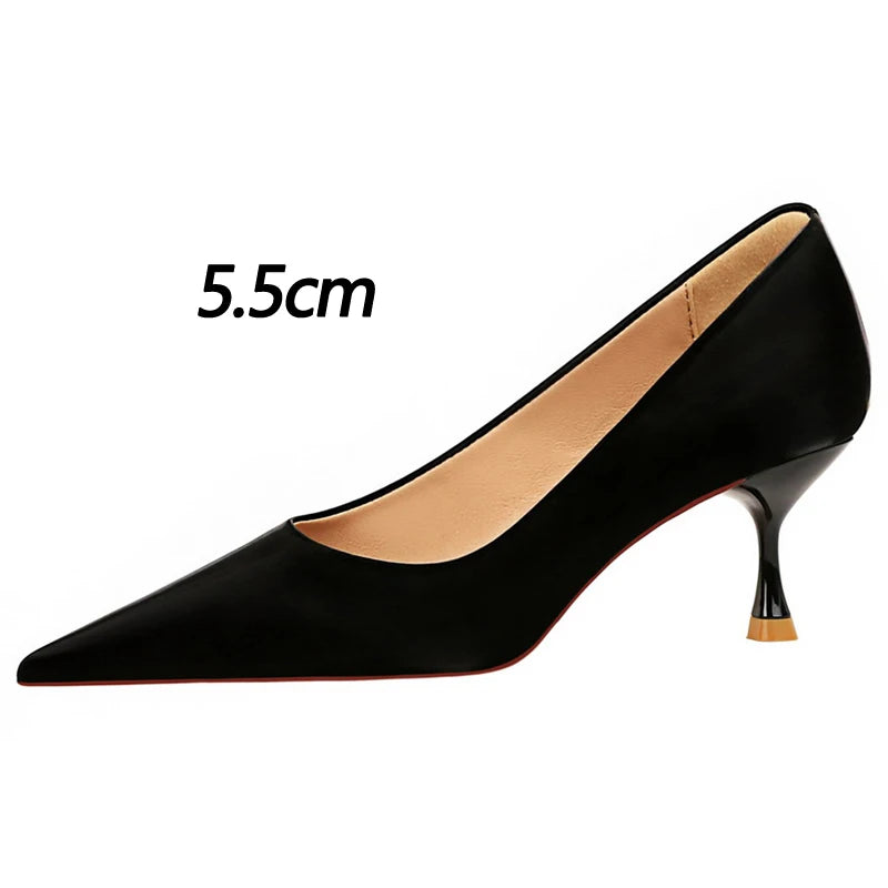 Kitten Heels 5.5 Cm Stiletto Pumps For Women Elegant Ol Office Shoes