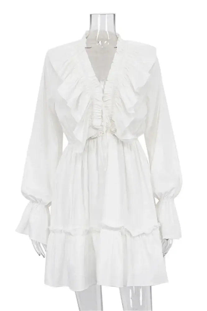 Ruffled Patchwork Mini Dress